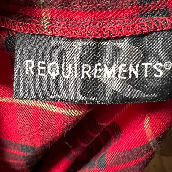 REQUIREMENTS Red Tartan Plaid Wrap Skirt Size 14 Side Fringe Detail - Picture 3 of 4